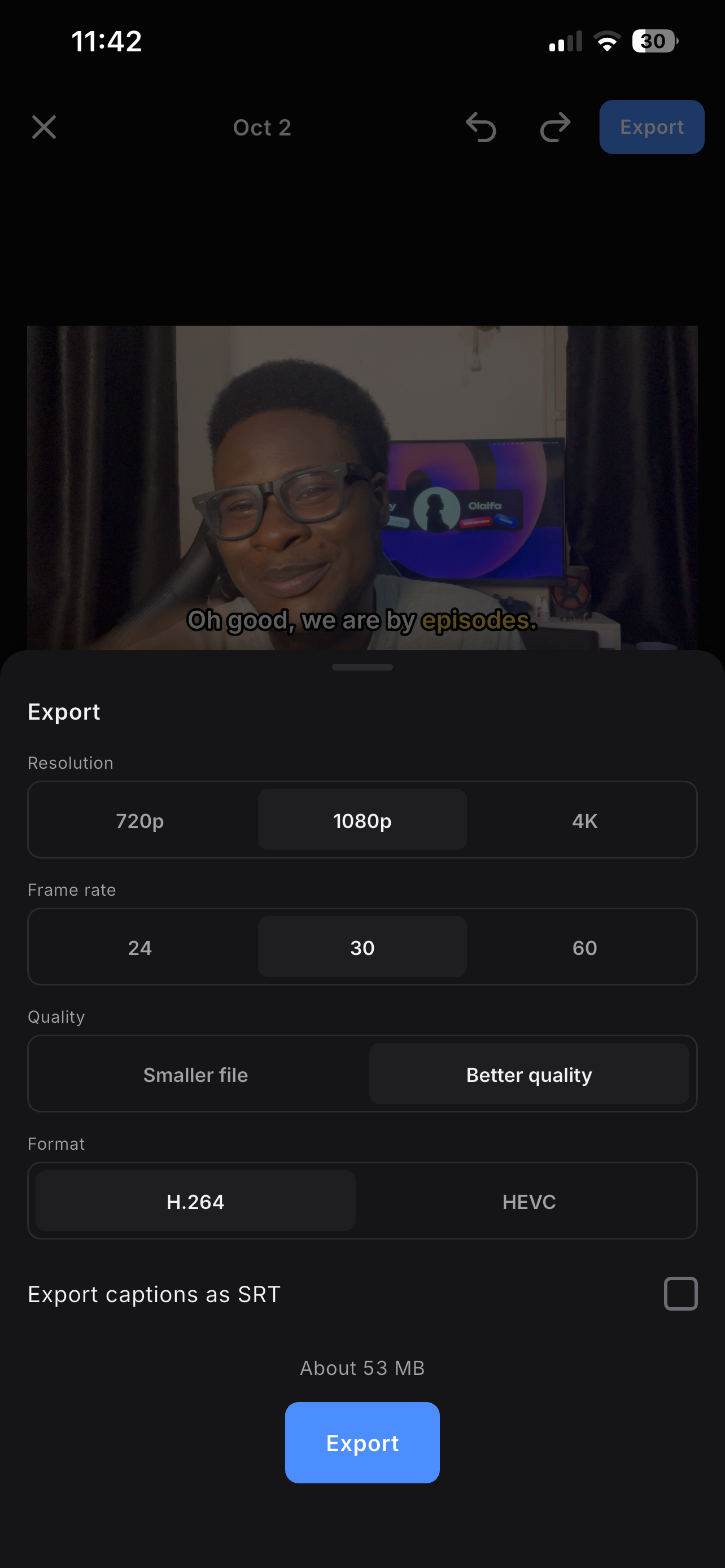 Export up to 4K.